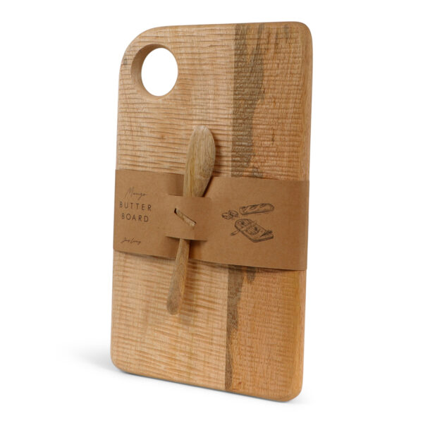 JENS Living Mango Boterbord Met Mes Naturel - Afbeelding 4