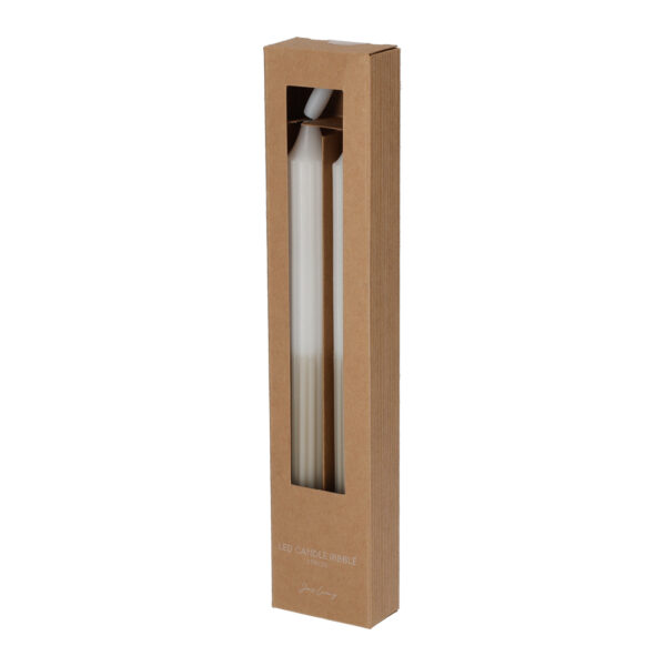 JENS Living LED Dinerkaars Ribbel Wit/Taupe /2