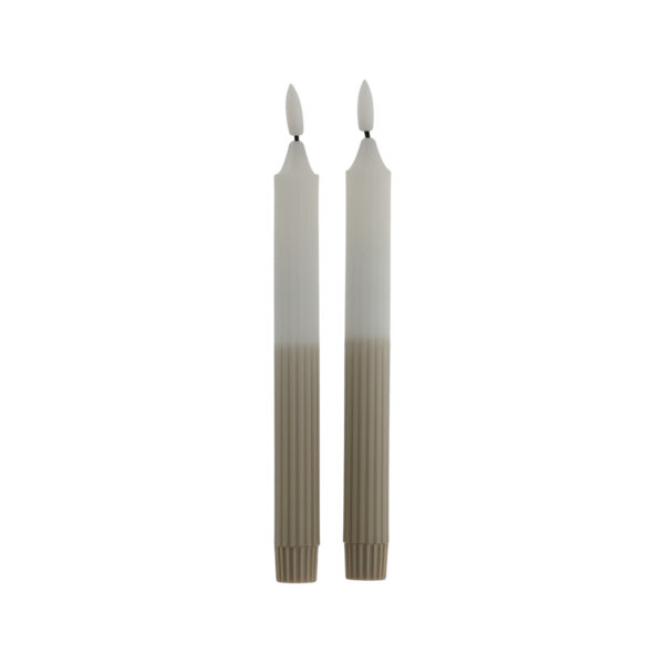 JENS Living LED Dinerkaars Ribbel Wit/Taupe /2 - Afbeelding 4
