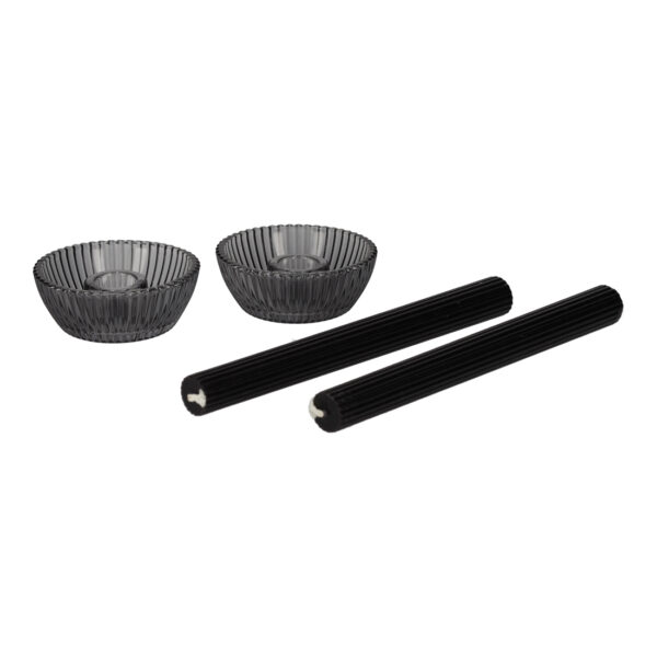 JENS Living Giftset Kandelaar + Kaars Zwart /2 - Afbeelding 3