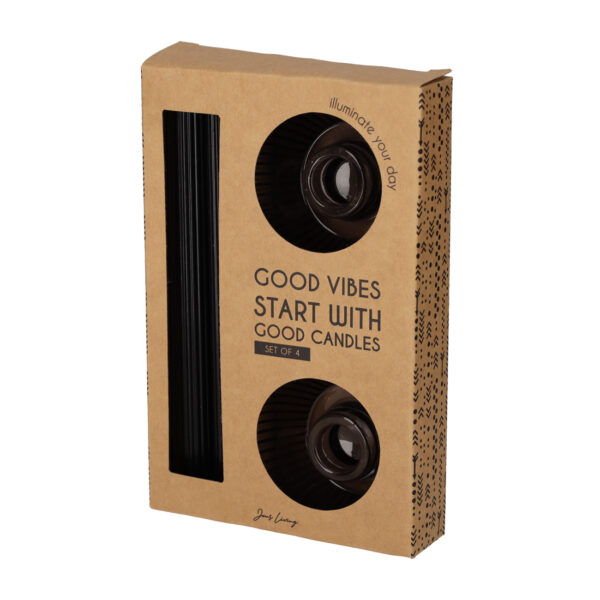 JENS Living Giftset Kandelaar + Kaars Zwart /2 - Afbeelding 6