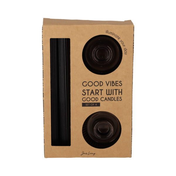 JENS Living Giftset Kandelaar + Kaars Zwart /2 - Afbeelding 5