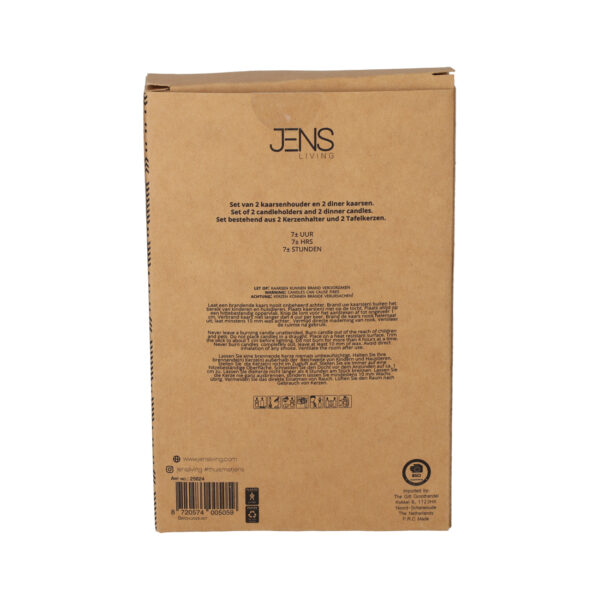 JENS Living Giftset Kandelaar + Kaars Zwart /2 - Afbeelding 4