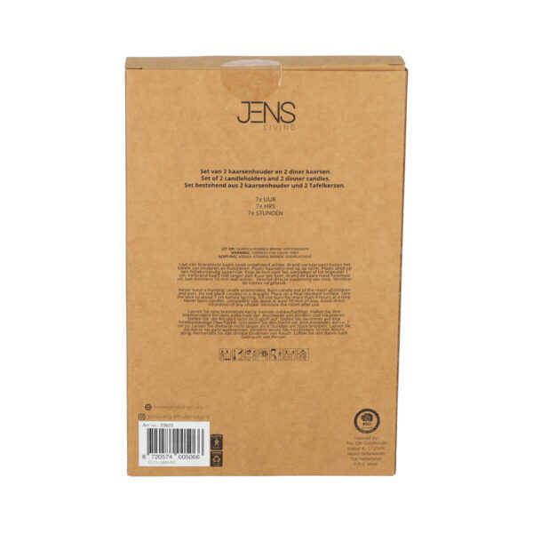JENS Living Giftset Kandelaar + Kaars Bruin /2 - Afbeelding 7