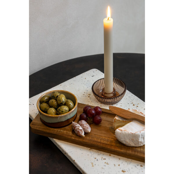 JENS Living Giftset Kandelaar + Kaars Bruin /2