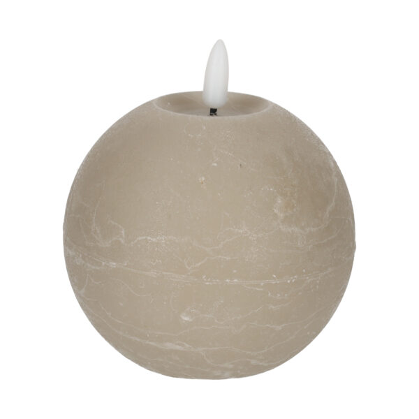 JENS Living Rustieke LED Kaars Rond Taupe