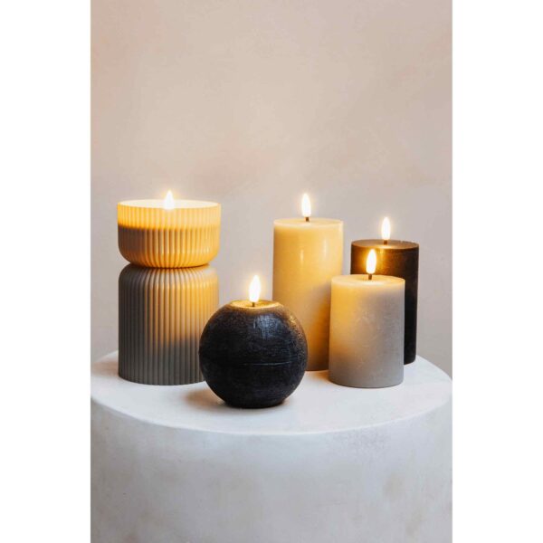 JENS Living Rustieke LED Kaars Rond Zwart